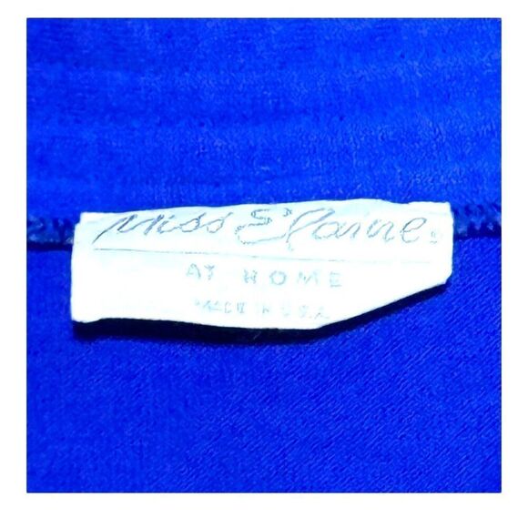 Vintage Miss Elaine Blue Night Gown Housecoat Robe Moomoo Full Length House Coat - Picture 2 of 4